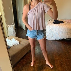 Super fun Free People one shoulder tee!!!!